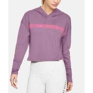 Under Armour Womens Logo Taped Cropped Hoodie Size L